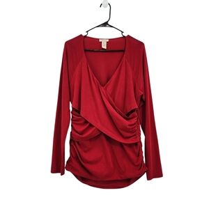 Sundace Women's Faux Wrap Long Sleeve Top - XL